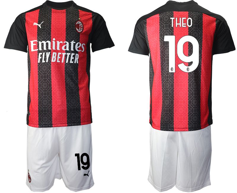 Men 2020-2021 club AC milan home #19 red Soccer Jerseys->ac milan jersey->Soccer Club Jersey